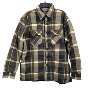 Vintage Woodland 90s Plaid Flannel Quilted Liner Oversized Shacket Mens XL